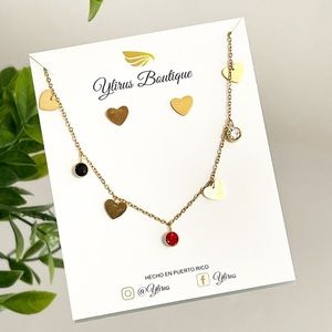 ✨Sequin Stainless Steel Choker Necklace and earrings ♥️